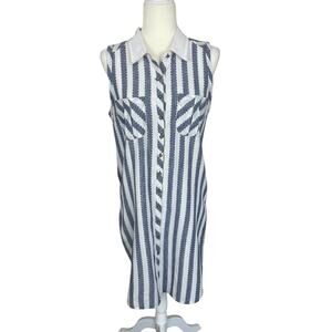 Cyrena Linen Cotton Sleeveless Shirt Dress Size Medium Boho Indie Unique